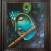 flute krishna oil painting thanjavur painting online