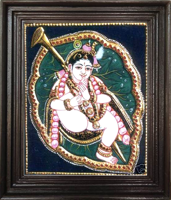 Aalelai Krishna Thanjavur painting online