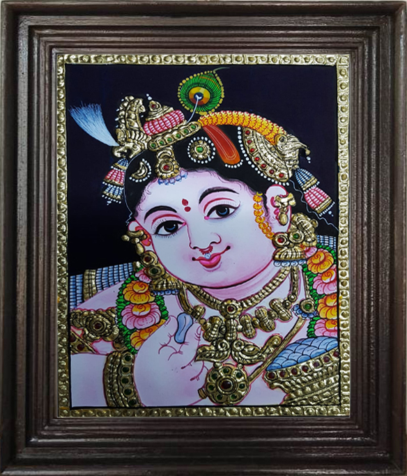 Butter Krishna online tanjore painting