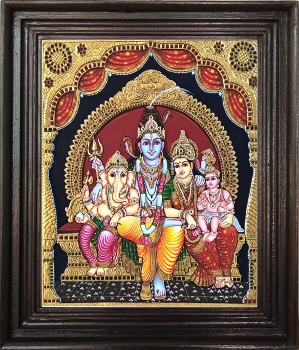 Siva Parvathi Family tanjore art gallery